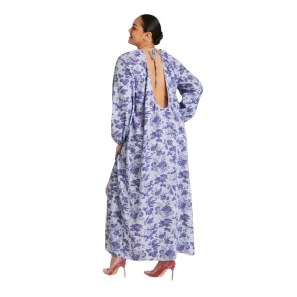 Hill House Ditzy‎ Floral Maxi Dress Simone Lilac Floral Crepe Sz M NWT - Picture 2 of 14